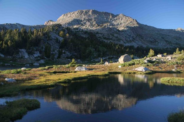 Unnamed Peak Reflecting In Small Tarn. Photo by Dave Bell.