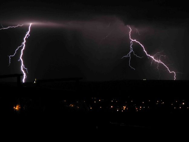 Lightning Over Mesa--Sept 13, 2004. Photo by Dave Bell.