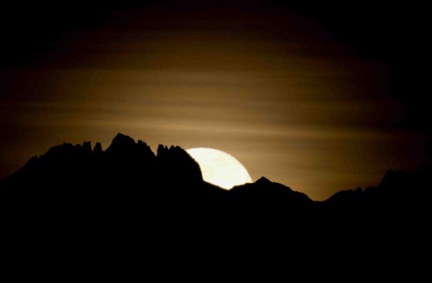 Quarter Moon Up Over Mt. Bonneville. Photo by Dave Bell.