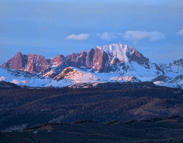 Fremont Peak Sunset Light From Cora. Photo by Dave Bell.