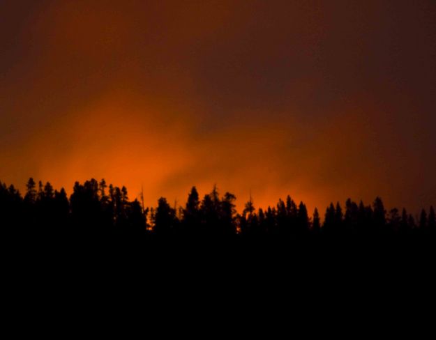 Fire Coming Over Ridgeline. Photo by Dave Bell.