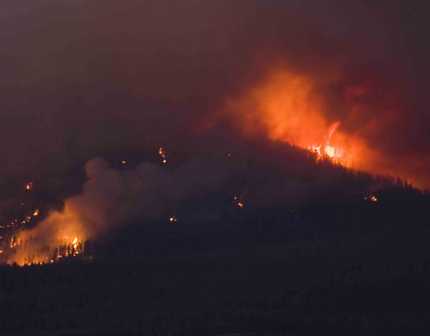 Major Fire Activity On East Slope Of Pine Mountain. Photo by Dave Bell.