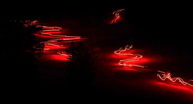 Skiiers Converge From Different Trails. Photo by Dave Bell.