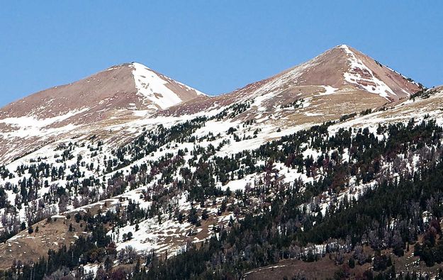 Wyoming Peak-Left Summit (from the west). Photo by Dave Bell.