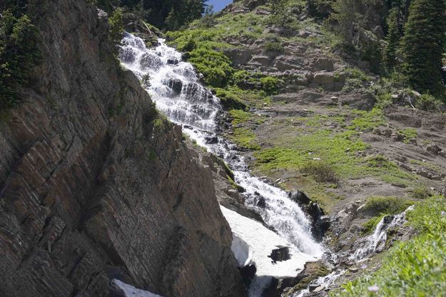 Large Waterfall At McDougall Pass. Photo by Dave Bell.