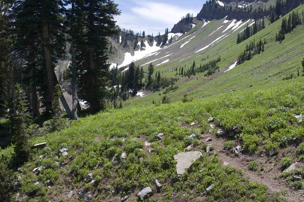 Peaks Line Cirque At Head Of Bear Creek Valley And McDougall Pass. Photo by Dave Bell.