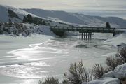 Buckskin Crossing Bridge and Frozen River. Photo by Dave Bell.