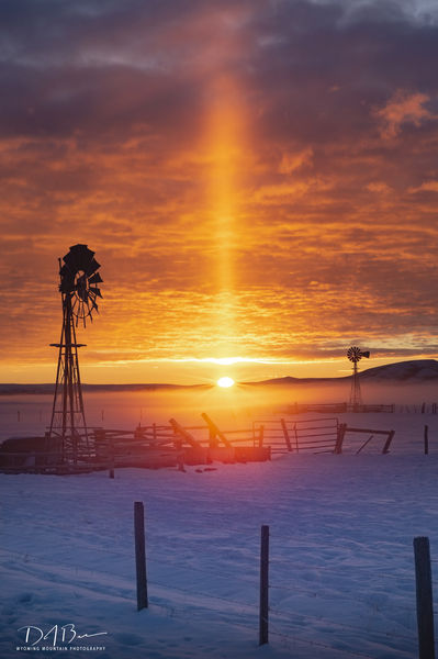 Double Windmills And The Vertical Ice Flare. Photo by Dave Bell.