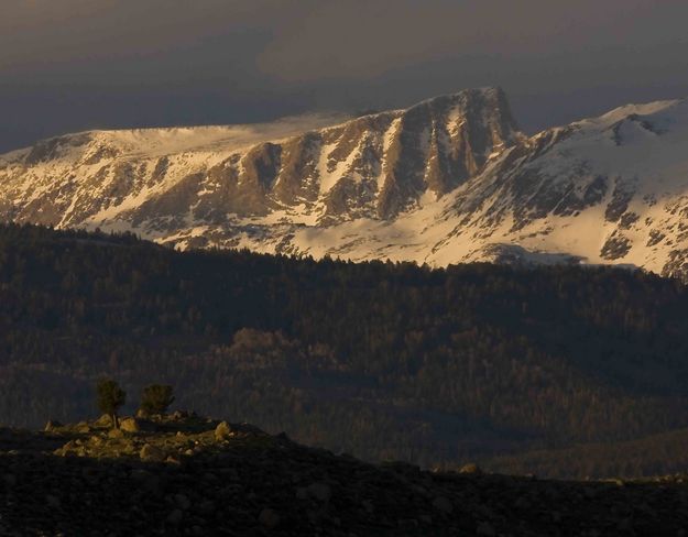 Sunlit Ridge And Mountains. Photo by Dave Bell.