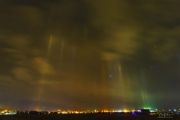 Light Pillars--December 12. Photo by Dave Bell.