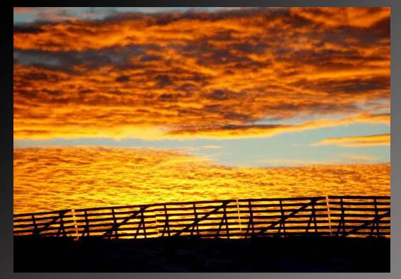 Sunset over Snow Fence. Photo by Dave Bell.