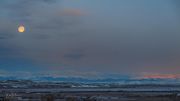 McDougall Fire And The Setting Moon. Photo by Dave Bell.