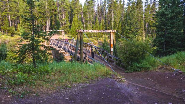 The Bob Marshall Is Famous For It's Suspension Bridges--We Crossed Four Of The Twelve--Here At South Fork Of The Sun River. Photo by Dave Bell.