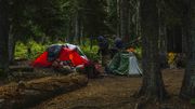 Breaking Camp--Last Morning At Upper Holland Lake. Photo by Dave Bell.