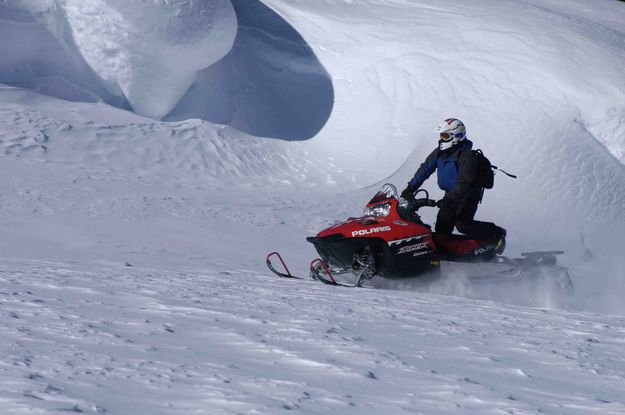 Dave Near Cornice.  Photo Courtesy Arnie. Photo by Dave Bell.