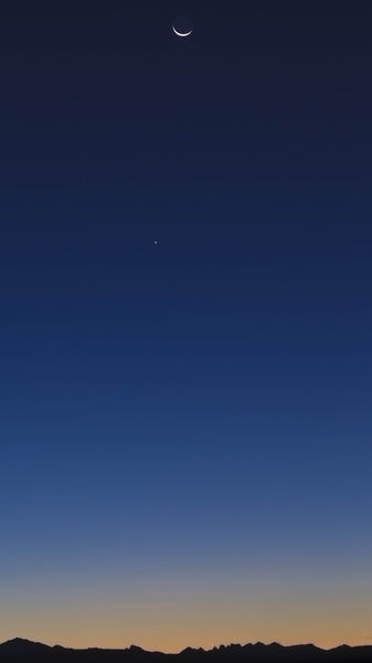 Crescent Moon And Venus. Photo by Dave Bell.