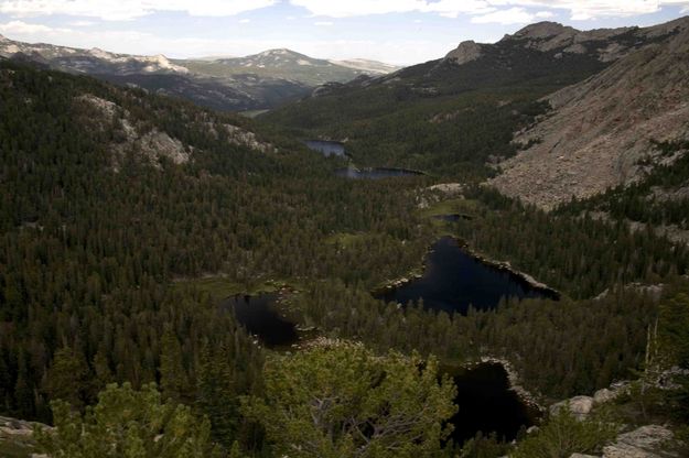 Upper and Lower Baer Lakes and East and West Echo Lakes (foreground). Photo by Dave Bell.