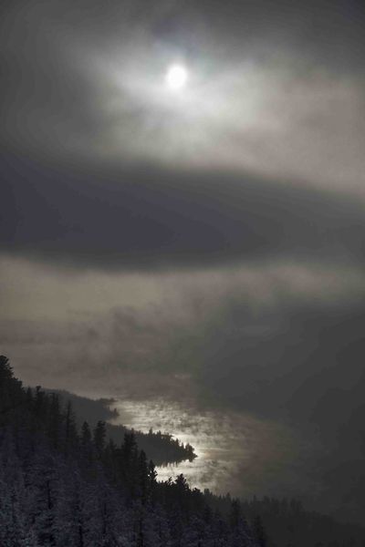 Fremont Lake Condensation Fog. Photo by Dave Bell.