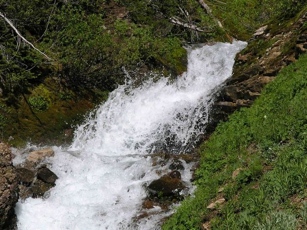 Wet Crossing At Upper Wohelo Falls!. Photo by Dave Bell.