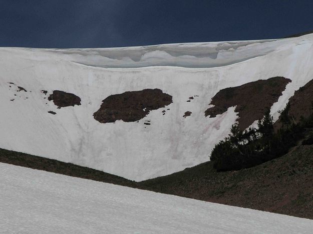 Big Hanging Cornice On SW Ridge Line Off of Wyoming Peak. Photo by Dave Bell.