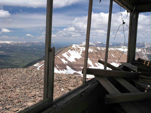 Mt. Coffin (el.11,242') and Shack. Photo by Dave Bell.