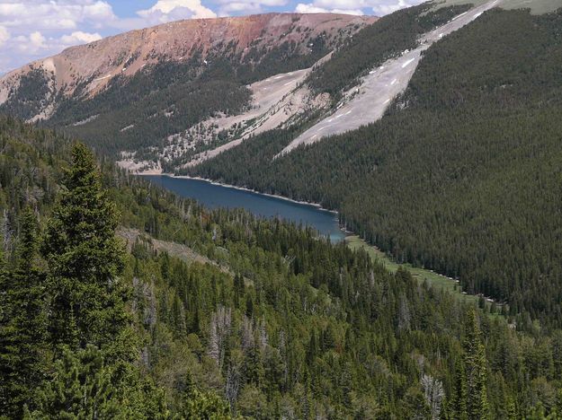 View of Middle Piney Lake While Descending. Photo by Dave Bell.