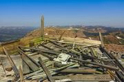 Not Much Left Of Wyoming Peak Fire Lookout Tower. Photo by Dave Bell.