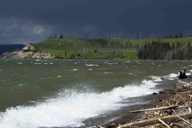 Stormy Yellowstone Lake. Photo by Dave Bell.
