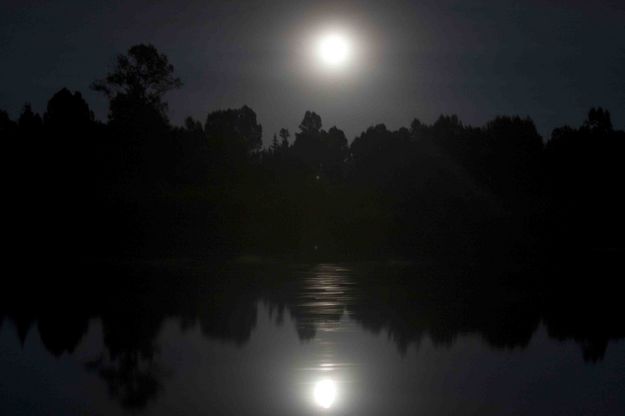 Moon Over Buffalo Fork. Photo by Dave Bell.