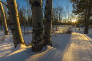 Sandy Beach Ice And Skyline Drive Setting Sun--January 7, 2021