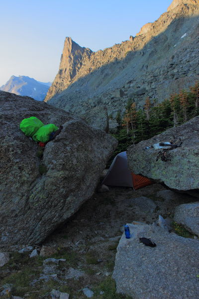 First nights camp near Arrowhead Lake. Photo by Fred Pflughoft.