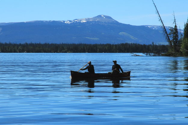 Canoeing Jenny Lake. Photo by Fred Pflughoft.