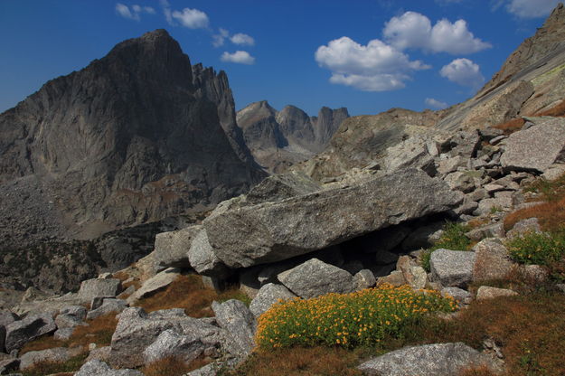 Warbonnet from flanks of Mitchell Pk.. Photo by Fred Pflughoft.