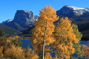 Fall colors frame Squaretop Mtn.. Photo by Fred Pflughoft.