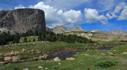 Baptiste Creek & Mt. Hooker. Photo by Fred Pflughoft.