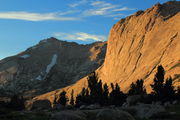 Last light on Haystack Mtn. near Deep Lk. . Photo by Fred Pflughoft.