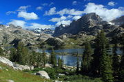 Fremont Peak rises above Island Lk.. Photo by Fred Pflughoft.