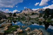 Fremont Pk. reflected in tarn near Island Lk.. Photo by Fred Pflughoft.