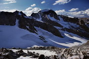 Gannett Pk. from Bonney Pass. Photo by Fred Pflughoft.