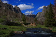 Forlorn Pinnacle and Clear Creek. Photo by Fred Pflughoft.