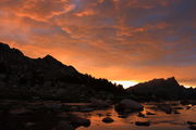 Sunset over Warbonnet Pk.. Photo by Fred Pflughoft.