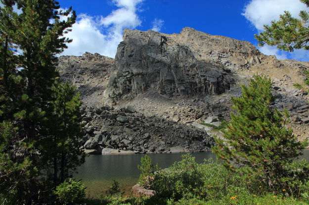 Schiestler Peak from Rapid Lake. Photo by Fred Pflughoft.