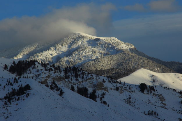 Winter white above the north entrance to Hoback Canyon. Photo by Fred Pflughoft.