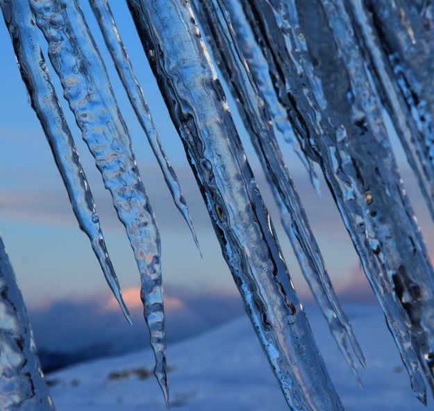 Icicles at -1 Degrees F on the Bondurant Post Office. Photo by Fred Pflughoft.