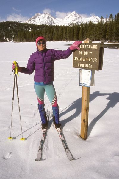 Winter camping at Redfish Lk. / Sawtooth Mtns. / Idaho / circa 1988. Photo by Fred Pflughoft.