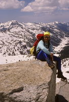 Fred above the Lostine River Valley on Eagle Cap / Backcountry Ski & Climb / Wallowa Mtns. / Oregon / circa 1988. Photo by Fred Pflughoft.