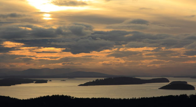 Looking Towards the Canadian San Juans and Vancouver Island from Turtleback Mtn. - Orcas Island. Photo by Fred Pflughoft.