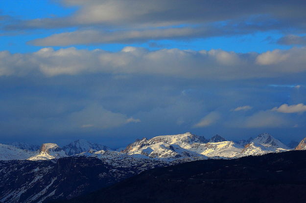 Storm Clouds Over Sky Pilot and Bow Mtn.. Photo by Fred Pflughoft.