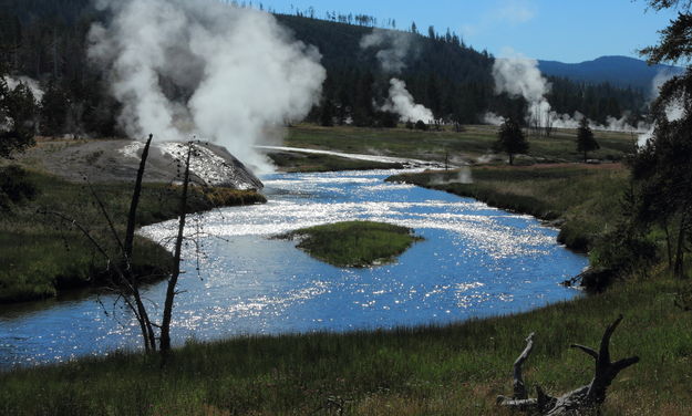 Firehole in the Upper Geyser Basin. Photo by Fred Pflughoft.