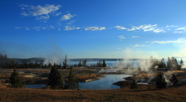 West Thumb Geyser Basin Panorama. Photo by Fred Pflughoft.